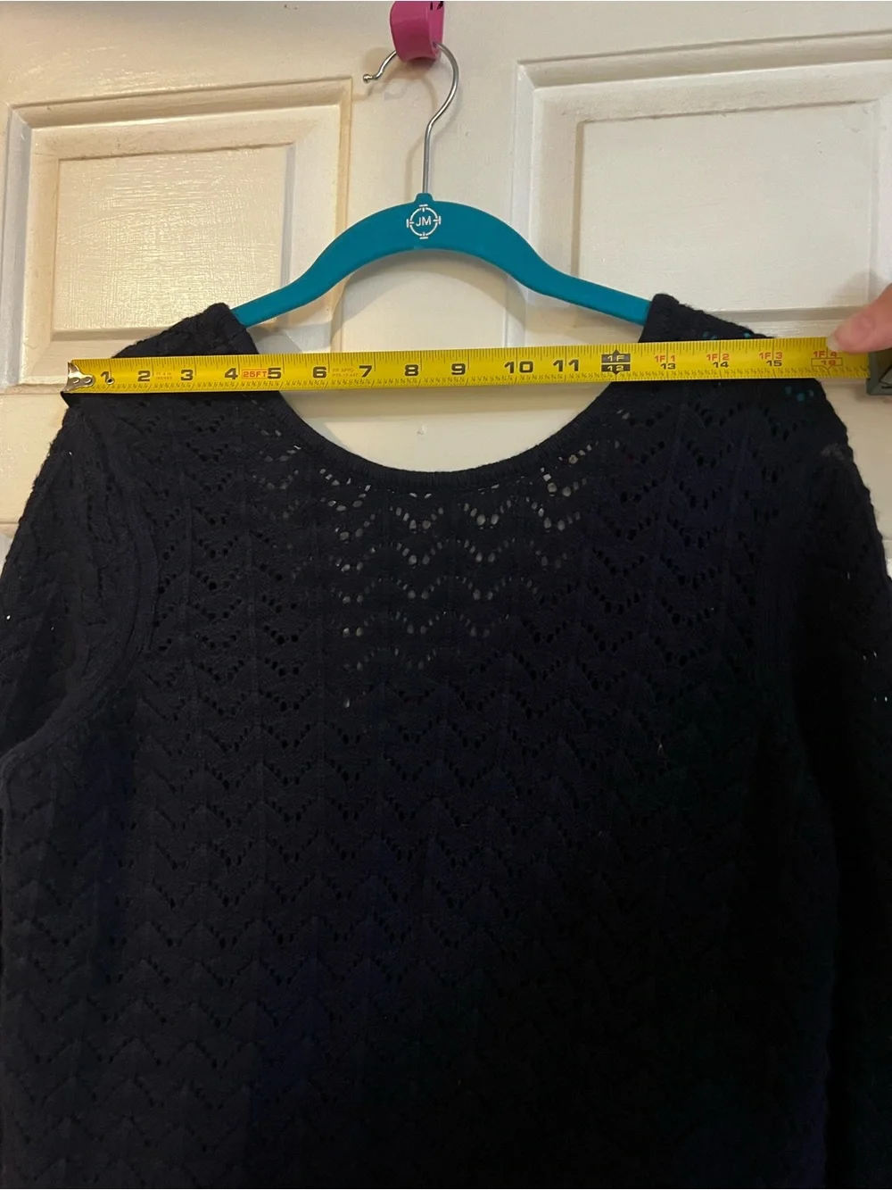 Boden Black Openwork Deep Back Crewneck Sweater - Picture 7 of 11